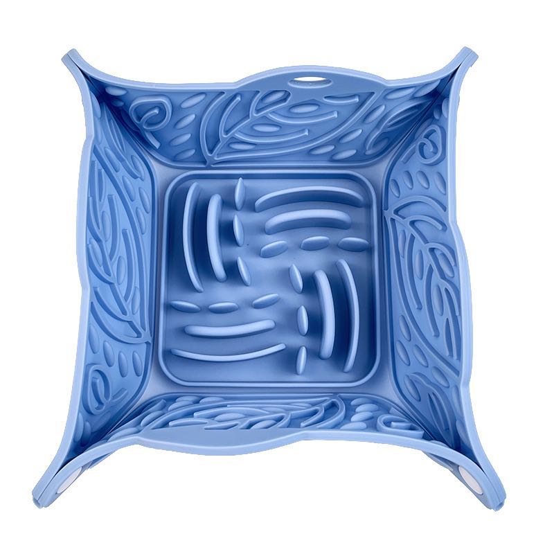 Roarr Collapsible Pet Silicone Licking Mat, Slow Feeding Mat, Convertible to Bowl