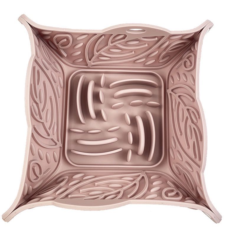 Roarr Collapsible Pet Silicone Licking Mat, Slow Feeding Mat, Convertible to Bowl