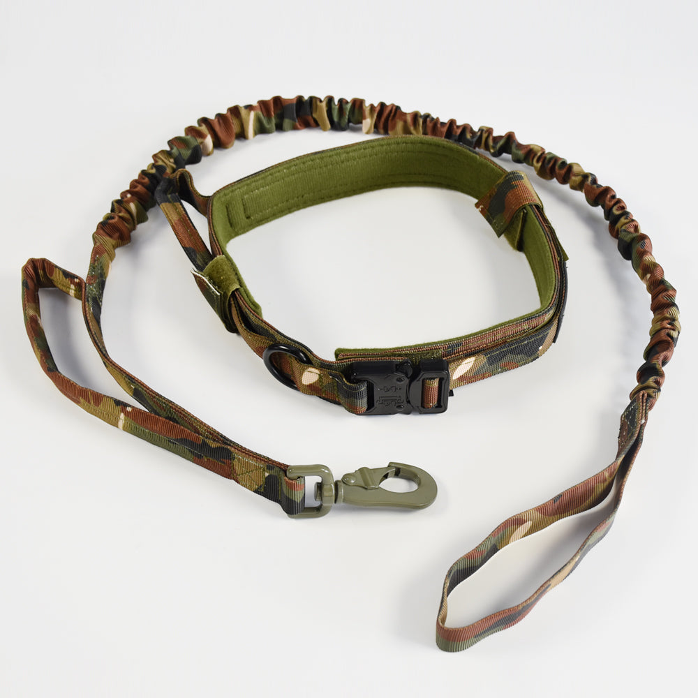 Roarr Heavy Duty Dog Collar and Leash Set – Durable Nylon Collar with Control Handle, Anti-Pull Retractable Leash, and Zinc Alloy Buckles for Medium to Large Dogs