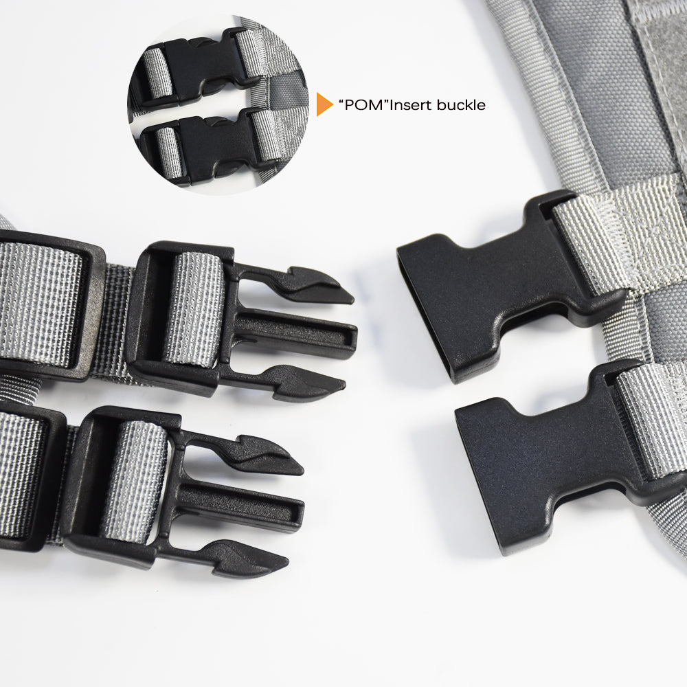 Roarr Heavy Duty Tactical Vest Harness for Dogs, Double Buckles, Bottle Holder On Top.