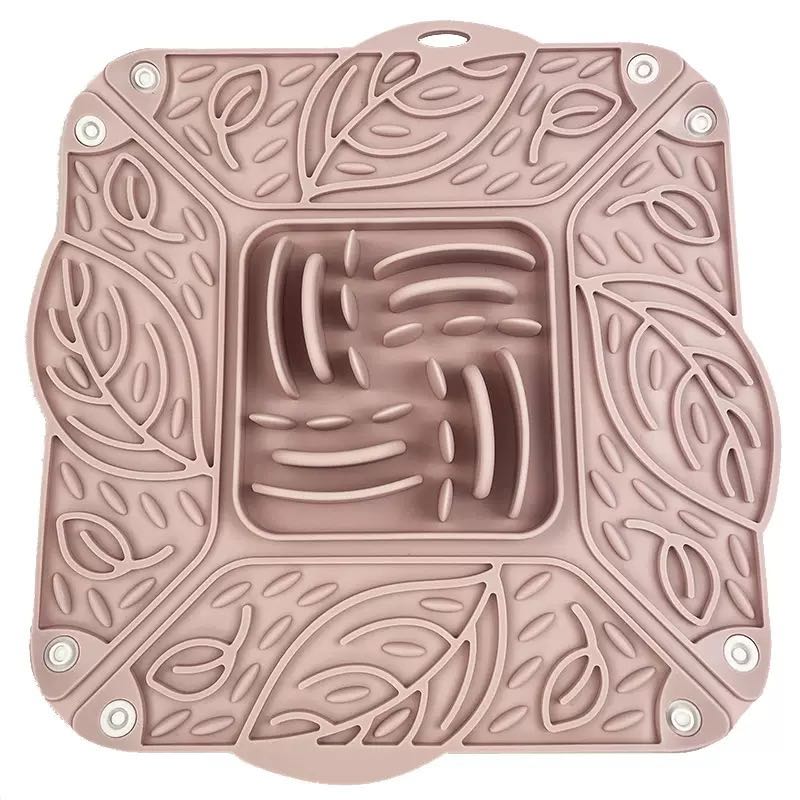 Roarr Collapsible Pet Silicone Licking Mat, Slow Feeding Mat, Convertible to Bowl