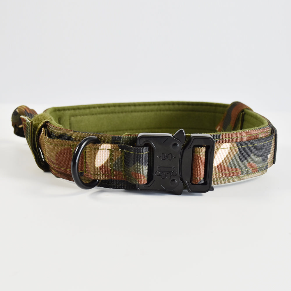 Roarr Heavy Duty Dog Collar and Leash Set – Durable Nylon Collar with Control Handle, Anti-Pull Retractable Leash, and Zinc Alloy Buckles for Medium to Large Dogs