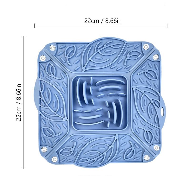 Roarr Collapsible Pet Silicone Licking Mat, Slow Feeding Mat, Convertible to Bowl