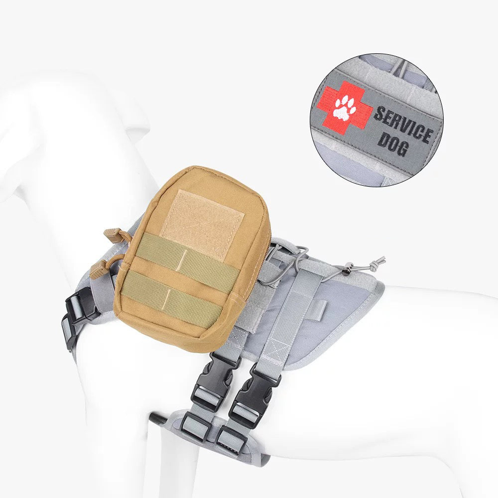 Roarr Heavy Duty Tactical Vest Harness for Dogs, Double Buckles, Bottle Holder On Top.