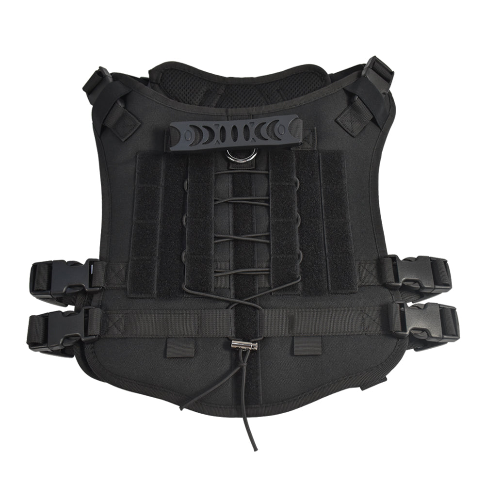 Roarr Heavy Duty Tactical Vest Harness for Dogs, Double Buckles, Bottle Holder On Top.