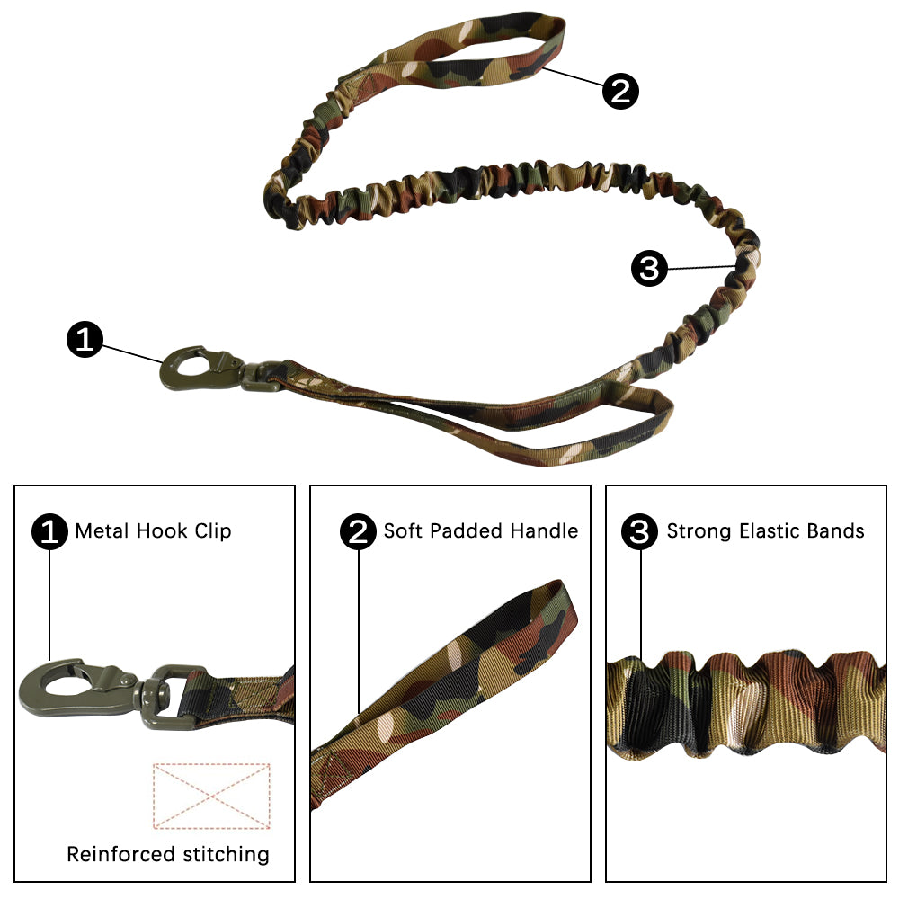 Roarr Heavy Duty Dog Collar and Leash Set – Durable Nylon Collar with Control Handle, Anti-Pull Retractable Leash, and Zinc Alloy Buckles for Medium to Large Dogs