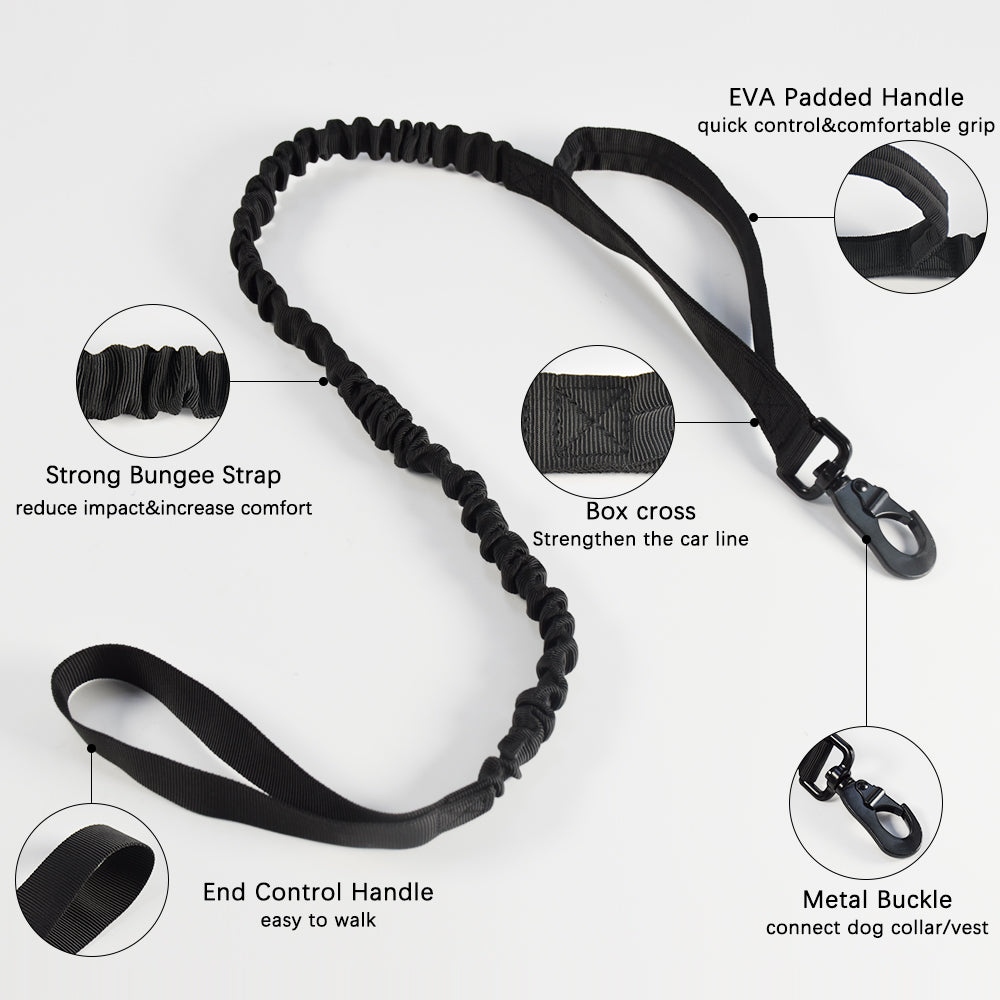 Roarr Heavy Duty Dog Collar and Leash Set – Durable Nylon Collar with Control Handle, Anti-Pull Retractable Leash, and Zinc Alloy Buckles for Medium to Large Dogs