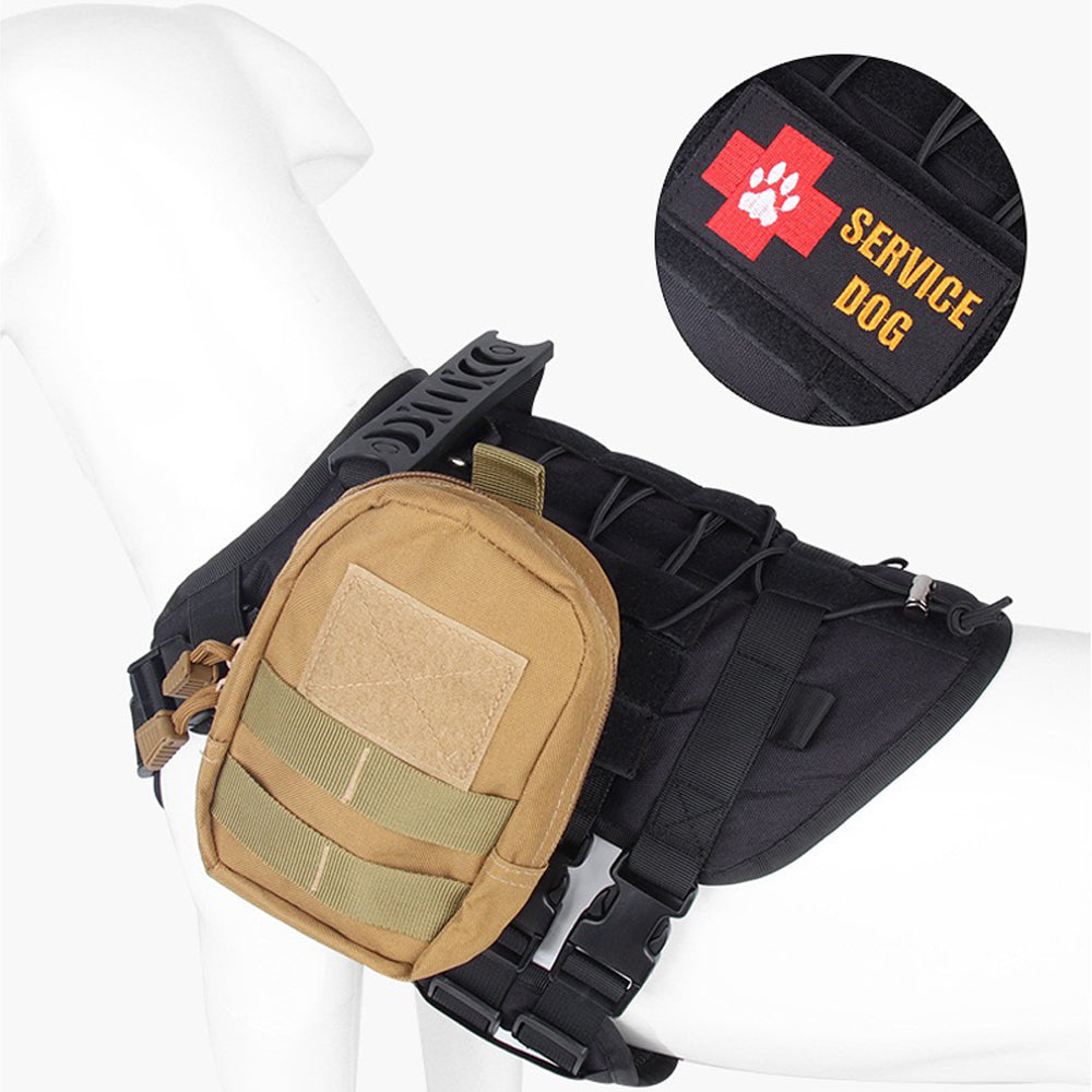 Roarr Heavy Duty Tactical Vest Harness for Dogs, Double Buckles, Bottle Holder On Top.