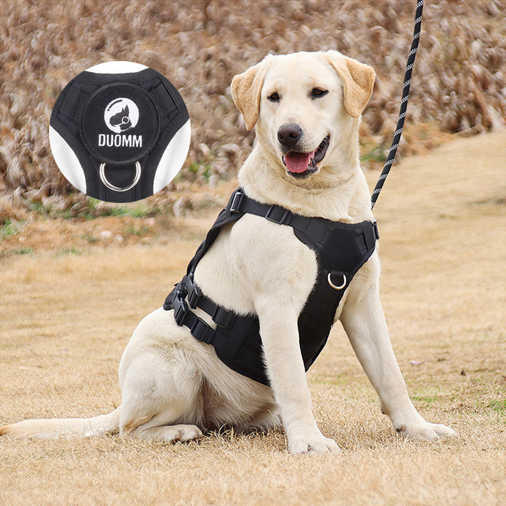 Roarr Heavy Duty Tactical Vest Harness for Dogs, Double Buckles, Bottle Holder On Top.