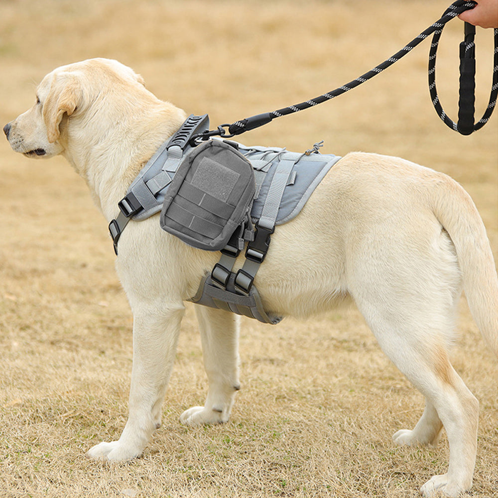 Roarr Heavy Duty Tactical Vest Harness for Dogs, Double Buckles, Bottle Holder On Top.