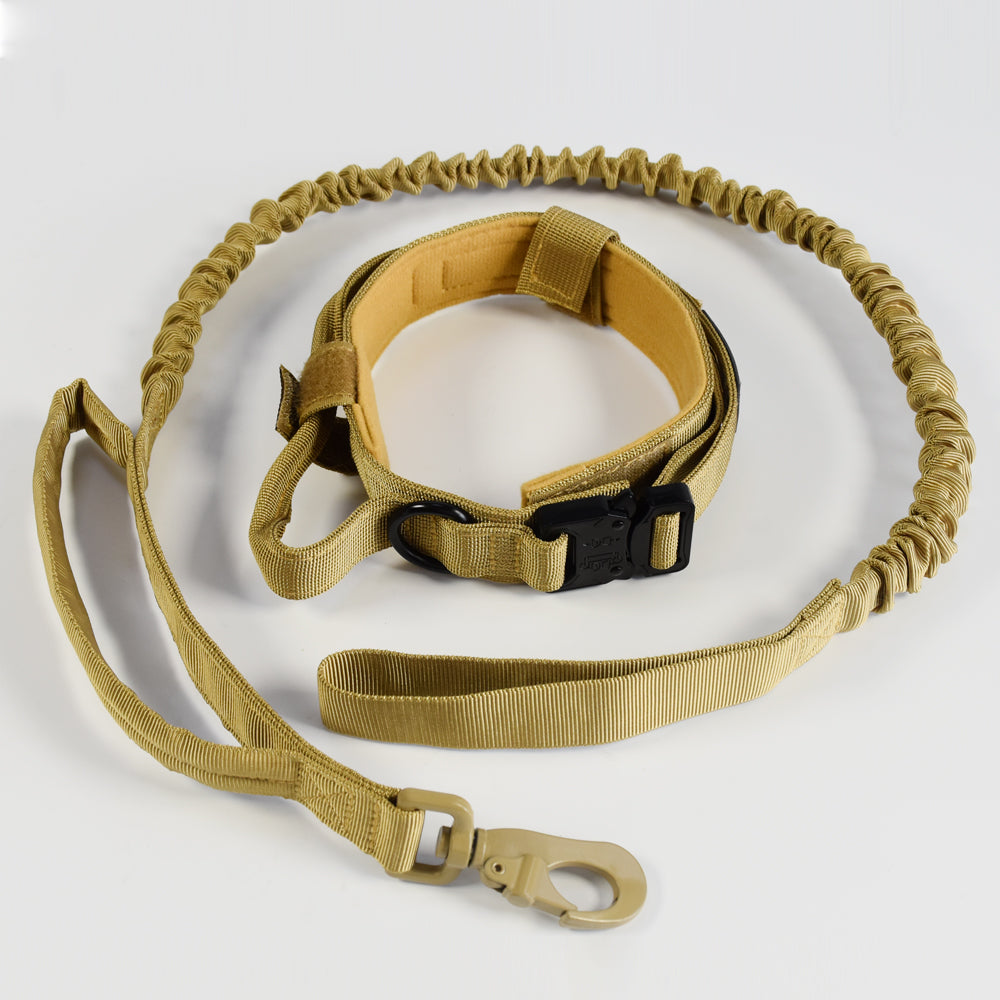 Roarr Heavy Duty Dog Collar and Leash Set – Durable Nylon Collar with Control Handle, Anti-Pull Retractable Leash, and Zinc Alloy Buckles for Medium to Large Dogs