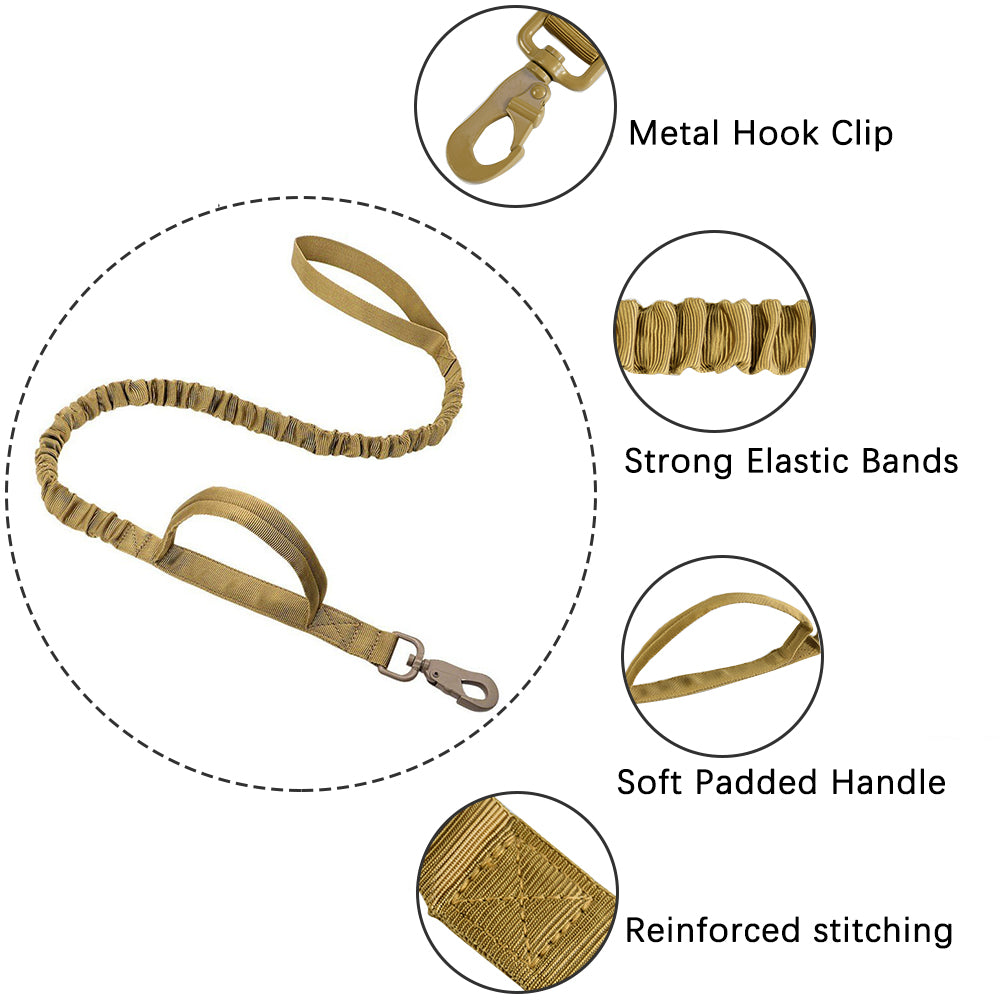 Roarr Heavy Duty Dog Collar and Leash Set – Durable Nylon Collar with Control Handle, Anti-Pull Retractable Leash, and Zinc Alloy Buckles for Medium to Large Dogs