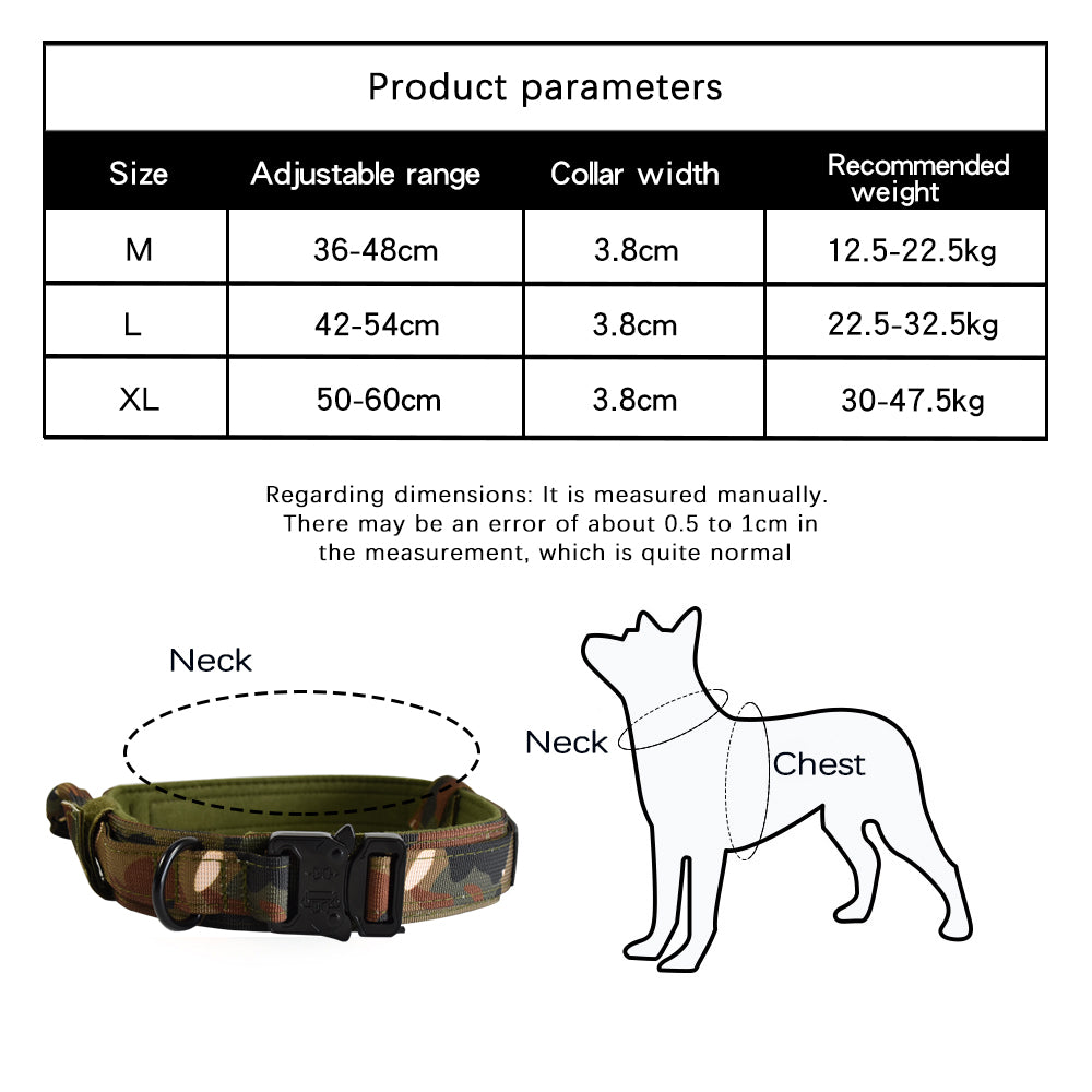 Roarr Heavy Duty Dog Collar and Leash Set – Durable Nylon Collar with Control Handle, Anti-Pull Retractable Leash, and Zinc Alloy Buckles for Medium to Large Dogs