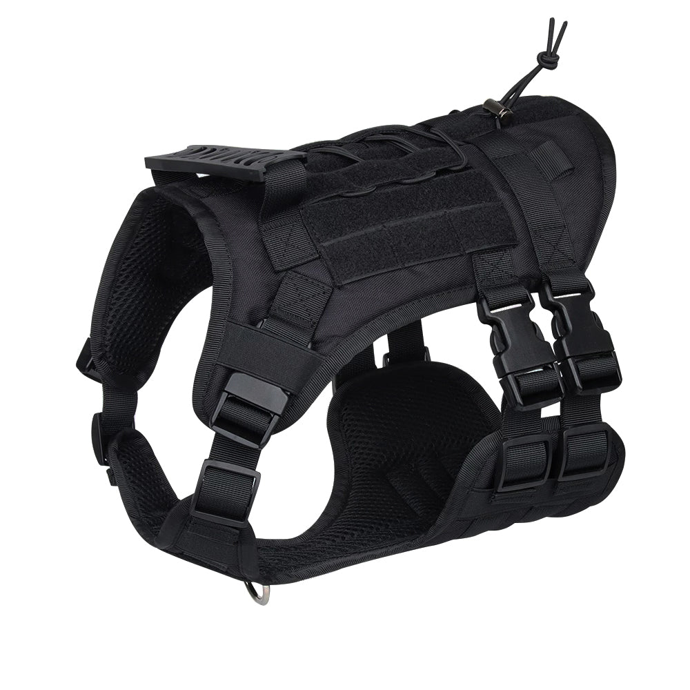 Roarr Heavy Duty Tactical Vest Harness for Dogs, Double Buckles, Bottle Holder On Top.