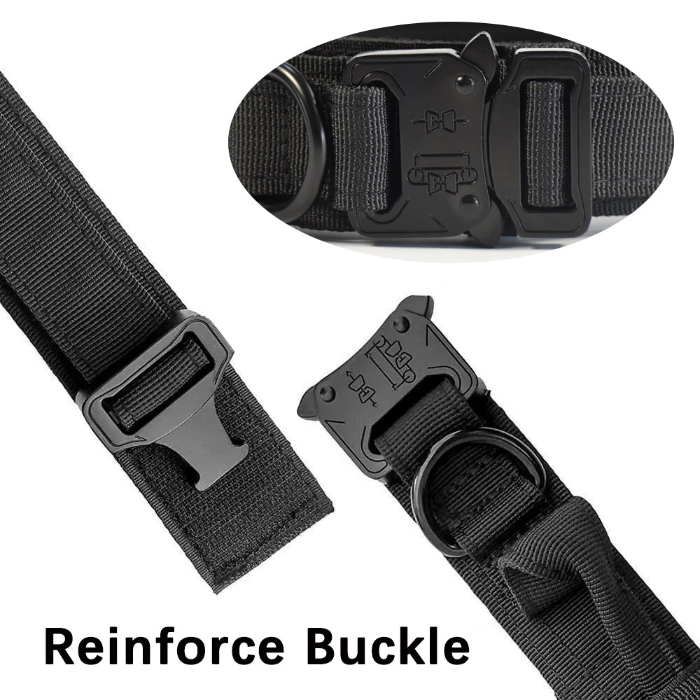 Roarr Heavy Duty Dog Collar and Leash Set – Durable Nylon Collar with Control Handle, Anti-Pull Retractable Leash, and Zinc Alloy Buckles for Medium to Large Dogs