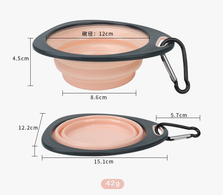 Roarr Collapsible Pet Silicone Dog Food Water Bowl, Foldable Pet Bowl